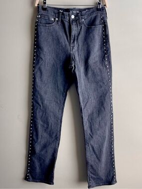 J. Crew Black Wash Studded ‘96 Straight-Leg Jeans